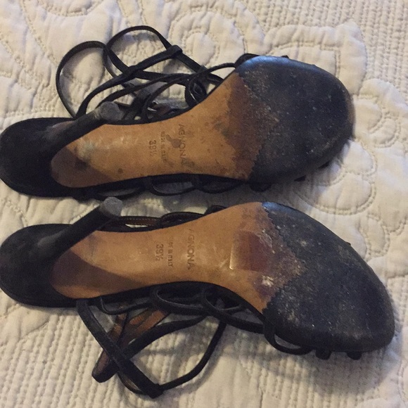 Black suede dressy straps sandals - Picture 6 of 6